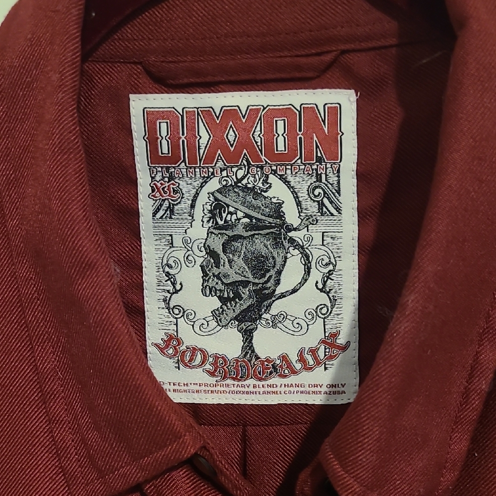 Dixxon Burgundy Shirt Women's Xl BORDEAUX